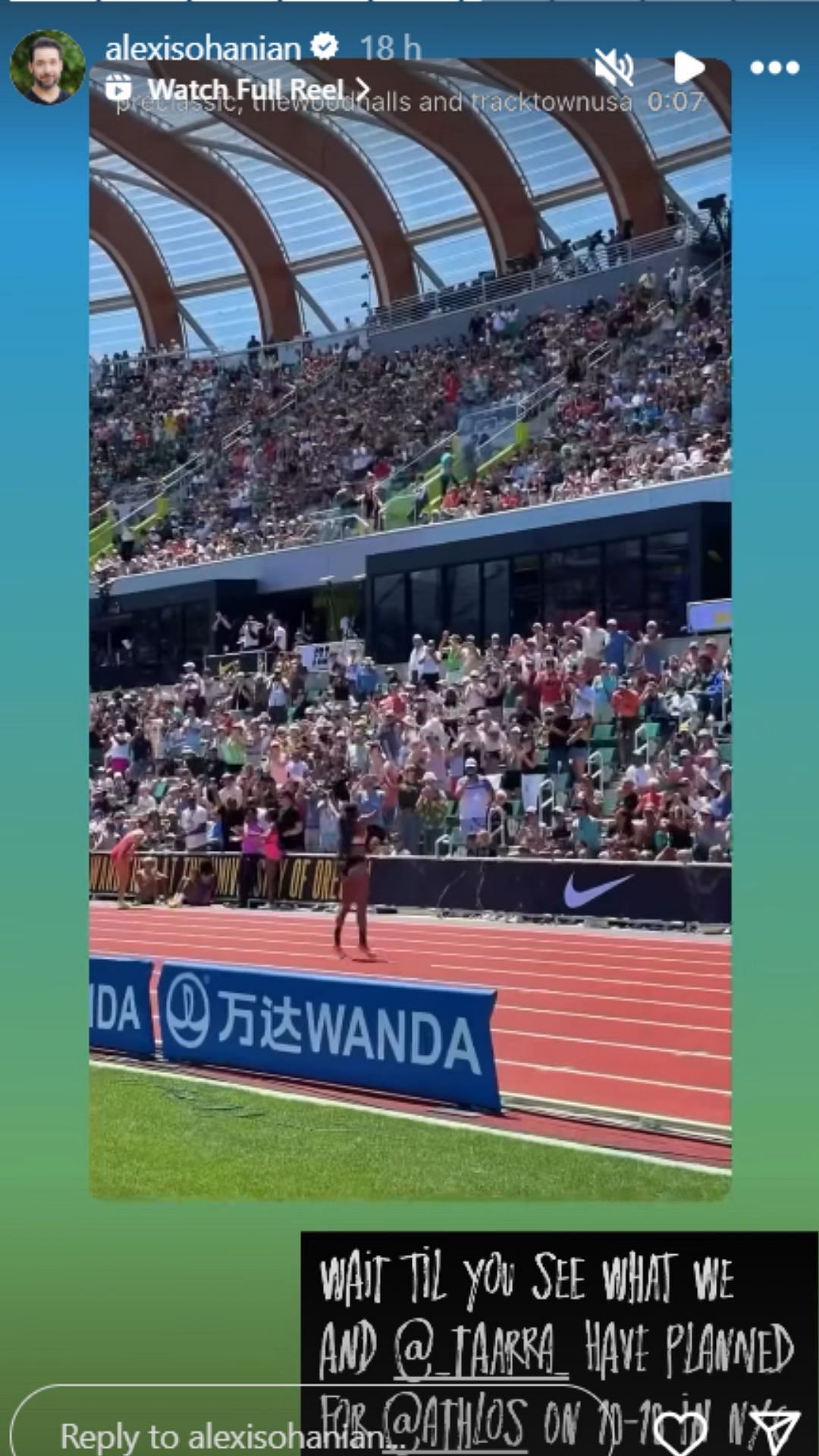 Screenshot of Instagram story (IG/@alexisohanian)